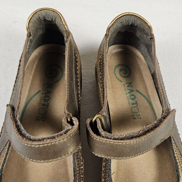 Noat Koru Kirei Mary Jane Leather Flats US Size 6.5 / 7 EU Size 37 Brown Suede - Picture 10 of 16
